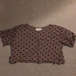 Black Polkadot Crop Tee